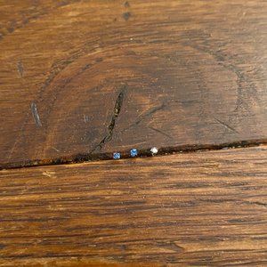Neometal 2 London Blue/1 Ocean Grey CZ Threadless Ends w/2 Posts